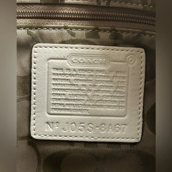 Vintage COACH Hamptons Hobo Clip Flap Chalk White Leather 8A67 EUC - Picture 7 of 16